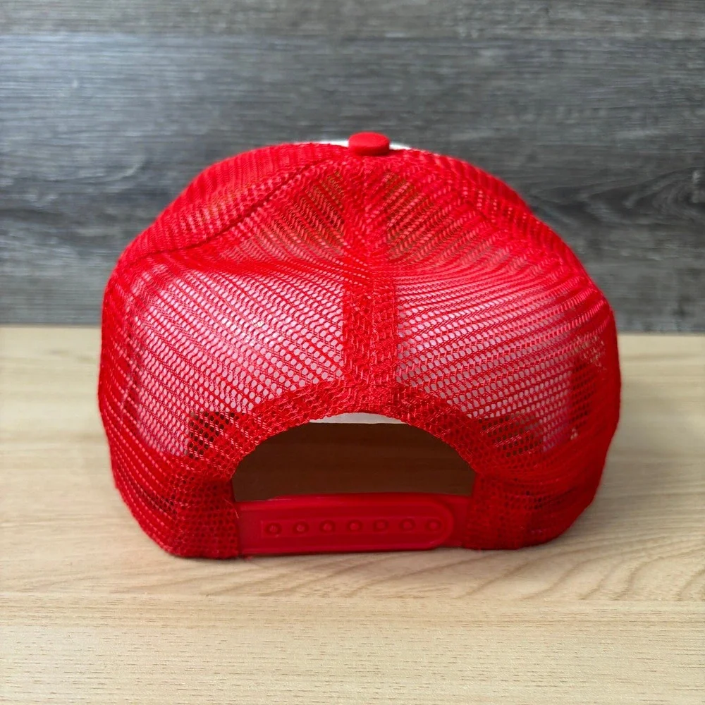 Budweiser Hat Cap Snapback‎ Red White Trucker Beer Brewing Adjustable